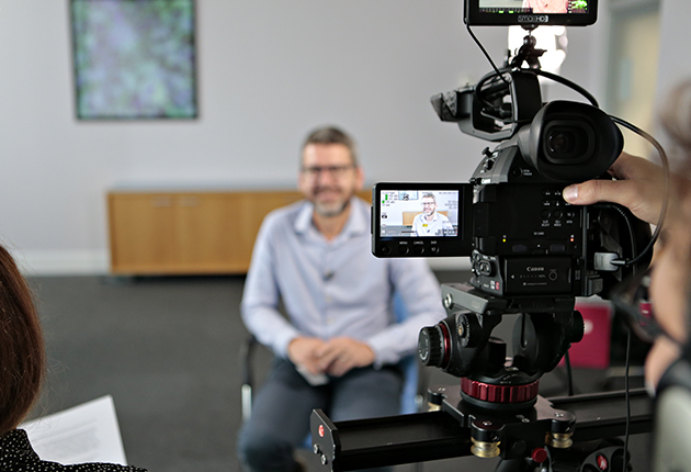 Image of interview being filmed